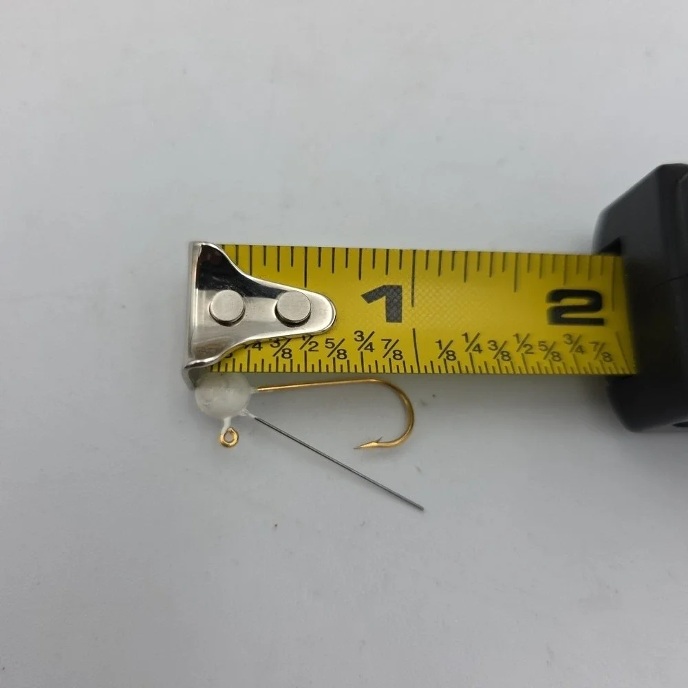 3 lbs Of Jig Heads White #4? Gold Weedless Hooks